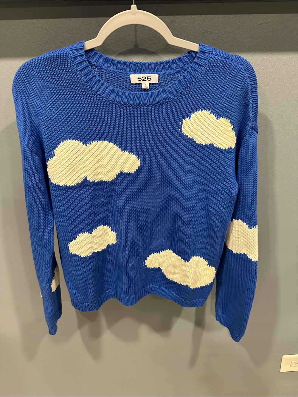 525 America Royal Blue Cloud Cotton Crewneck Sweater